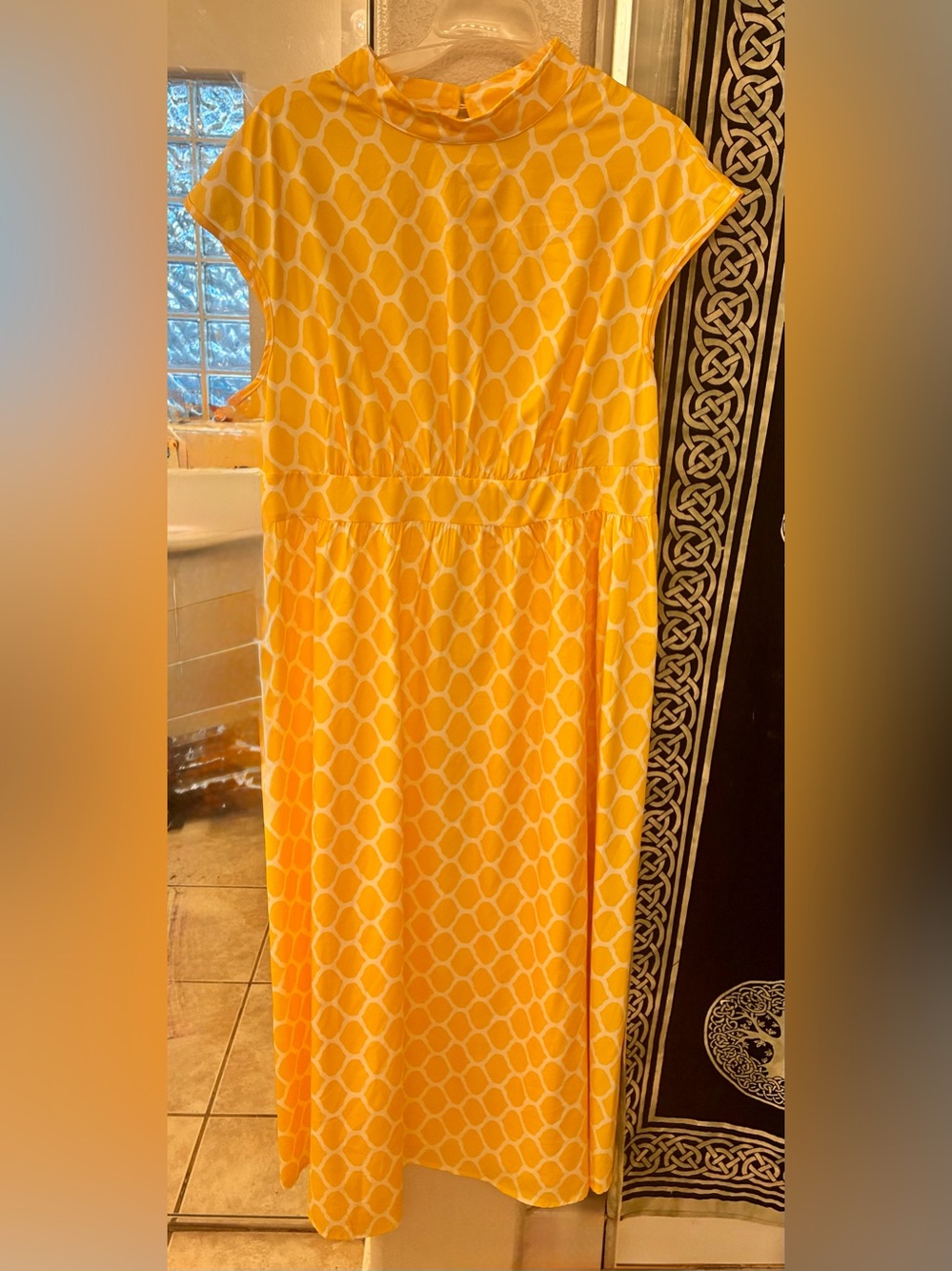 Yellow Geometric Print Women's Dress SHEIN Size 0XL